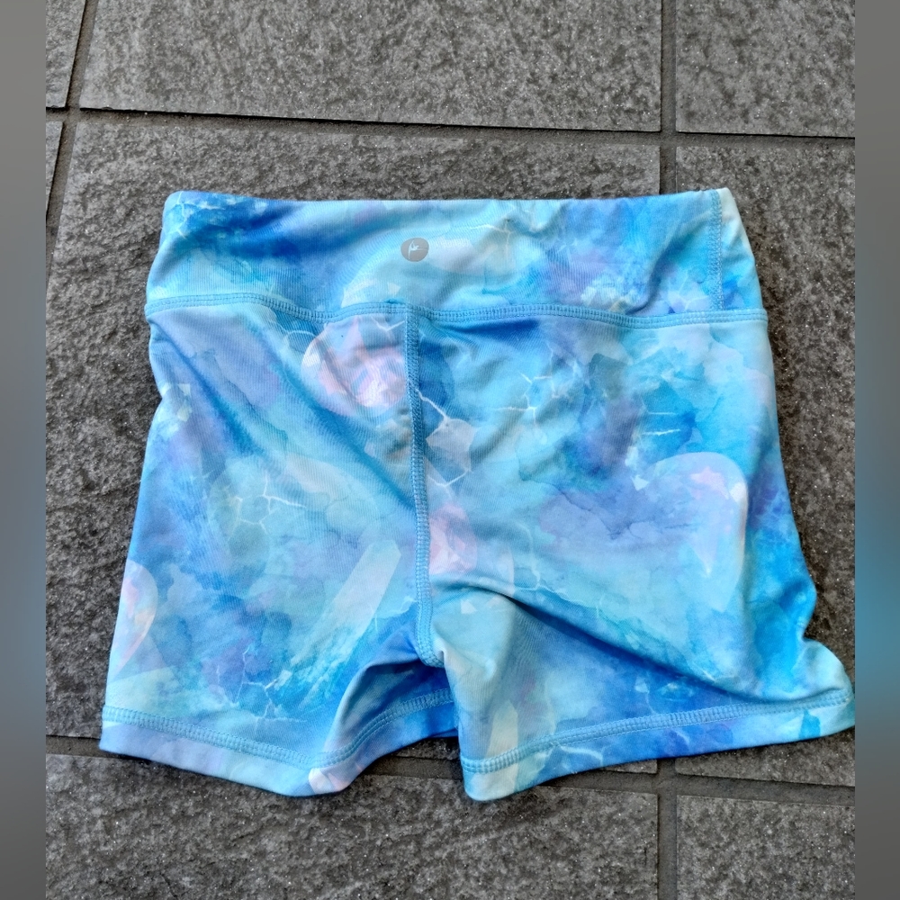 90 Degree By Reflex Girl Blue Dance Yoga Workout Gymnastics athletic Shorts M/10 - Picture 4 of 15